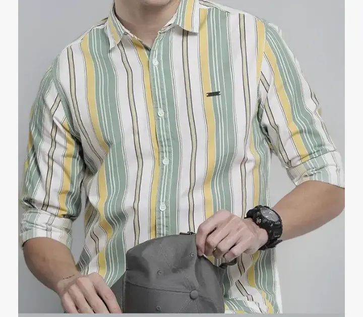 Brand: The Indian Garage Co The Indian Garage Co Men Regular Fit Striped Full Sleeves Cutaway Collar Casual Shirt
