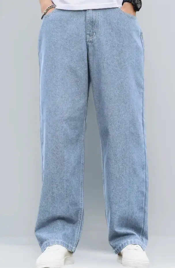 KOTTY Men's Loose-Fit Stretch Denim Jeans in Light Colors for All Seasons.