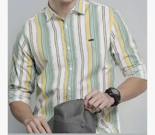 Brand: The Indian Garage Co The Indian Garage Co Men Regular Fit Striped Full Sleeves Cutaway Collar Casual Shirt